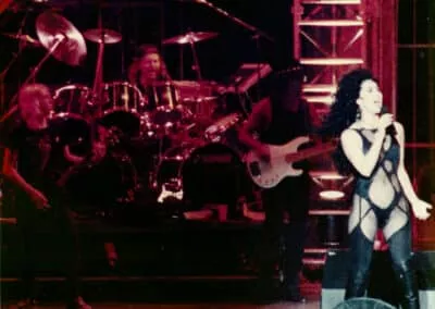 Elijah Allman, Hugh McDonald, Ron Wikso and Cher Onstage