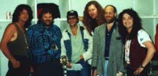 Gregg Rolie, Herbie Herbert, Jimmy Iovine, Ron Wikso, Ted Field, Kevin Chalfant - Backstage at LA Forum - 1992