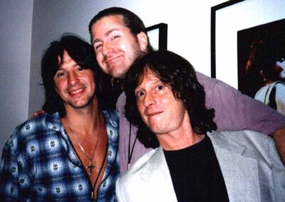 Richie Sambora, Ron Wikso and Brett Tuggle backstage at Universal Amphitheater during the 1996 Foreigner tour