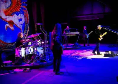 Steve Miller Band Onstage (L-R) Ron Wikso, Kenny Lee Lewis, Joseph Wooten, Jacob Petersen, Steve Miller - Missoula, MT 2021 - Photo: Kent Hertz