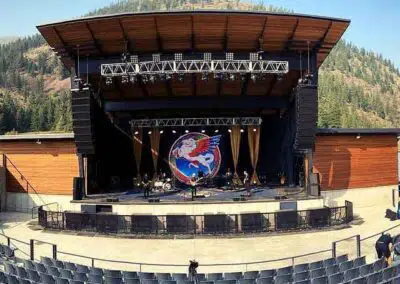 Steve Miller Band Onstage at Soundcheck (L-R) Kenny Lee Lewis, Ron Wikso, Steve Miller, Joseph Wooten, Jacob Petersen - Kettlehouse Amphitheater - Missoula, MT - Photo: Kent Hertz