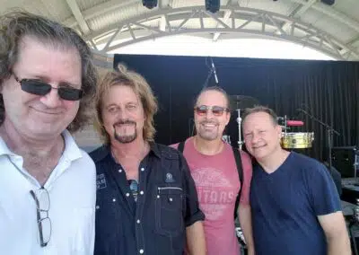 Ron Wikso, Gregg Rolie, Kurt Griffey, and Wally Minko - after soundcheck with the Gregg Rolie Band - Oshkosh, WI