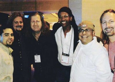 Toby Borrero, Gregg Rolie, Ron Wikso, Alphonso Johnson, Adrian Areas, and Kurt Griffey at the NAMM Show - Anaheim, CA