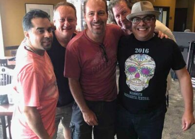 Toby Borrerro, Wally Minko, Kurt Griffey, Ron Wikso, and Adrian Areas - at the hotel with the Gregg Rolie Band