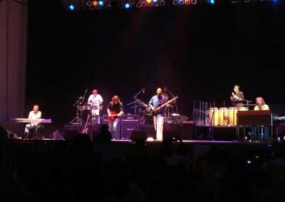 Wally Minko, Adrian Areas, Kurt Griffey, Alphonso Johnson, Ron Wikso, Michael Carabello, and Gregg Rolie - on stage with the Gregg Rolie Band