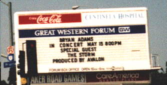 Los Angeles Forum Marquee - Bryan Adams and The Storm