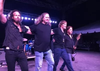 Kurt Griffey, Ron Wikso, Dan McGuinness, and Mick Mahan - taking a bow at Sturgis