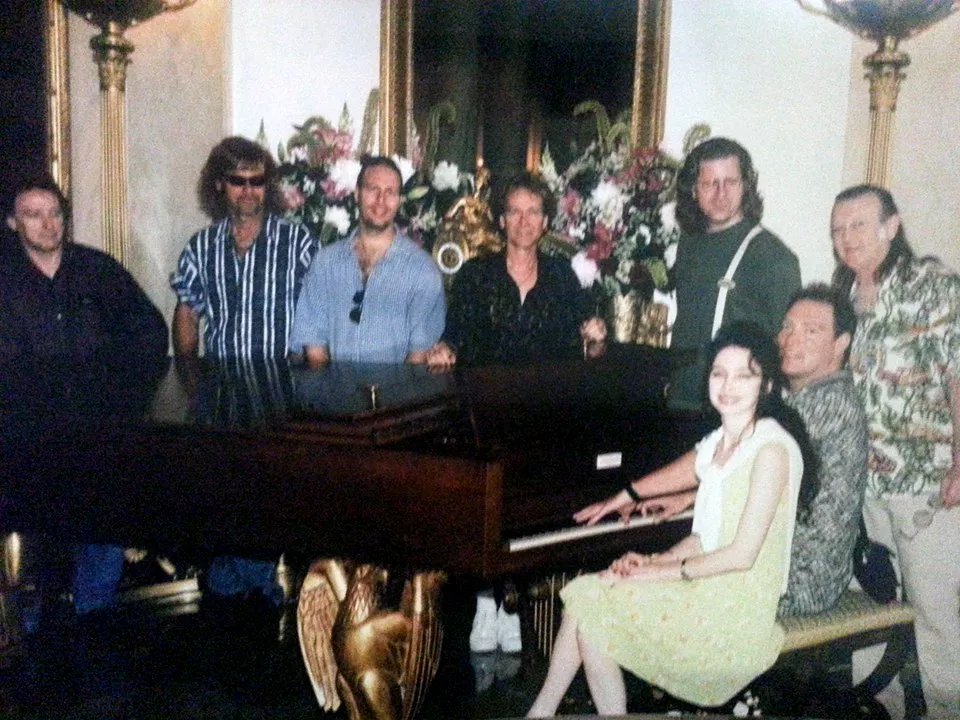 Denny Laine, Michael Monarch, Kurt Griffey, Nick St. Nicholas, Ron Wikso, Rosilee St. Nicholas, Steve Stewart and Randy Meisner - at the White House