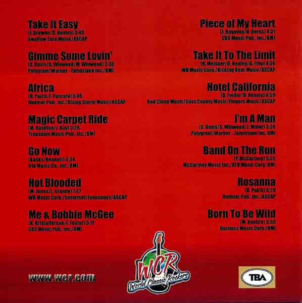 WCR - Rock The World CD - Back Cover Artwork