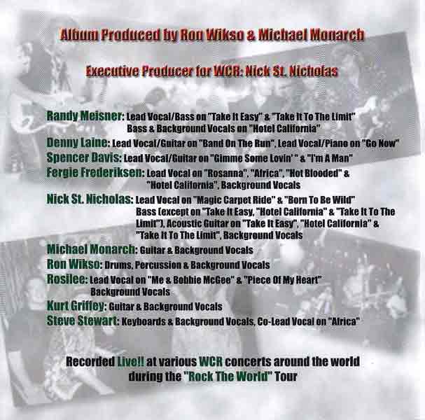 WCR - Rock The World CD - Page 10 Artwork - Credits