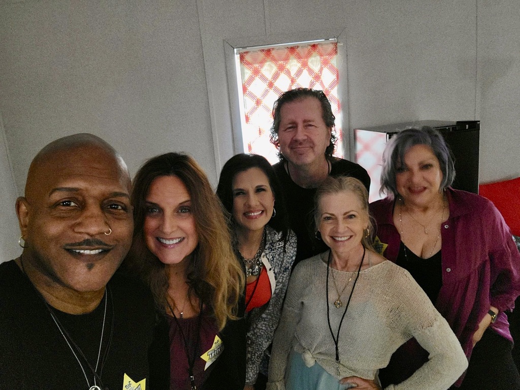 Backstage at the New Orleans Jazz & Heritage Festival - Left to Right - Joseph Wooten, Stephanie Wooten, Marcy Requist, Ron Wikso, Lynelle Boorey and Diane Steinberg Lewis